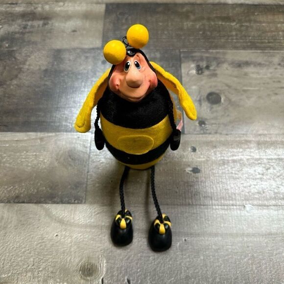 Russ Vintage Be Mine Bumble Bee Black Yellow with Dangle Legs Missing Heart - Picture 1 of 12